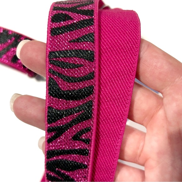 Claire’s Sparkly Hot Pink Zebra Suspenders Pant Holder Stretchy Adjust Glitter - Picture 12 of 13